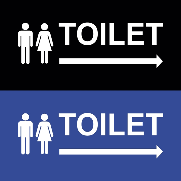2款公共厕所标志banner矢量图