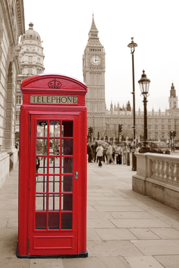 英国伦敦电话亭图片