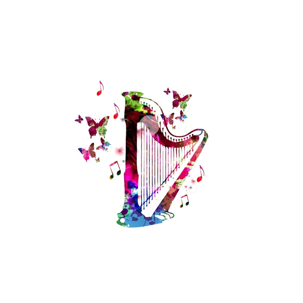 彩色創(chuàng)意豎琴