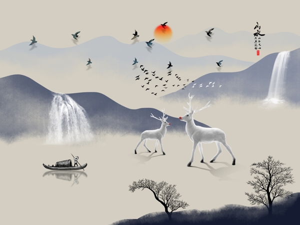新中式背景墻