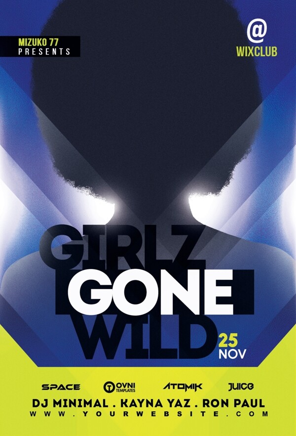 GIRLZ狂野宣傳單模板