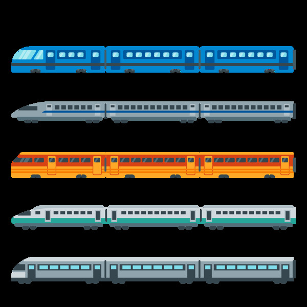 现代火车插图免抠png透明图层素材
