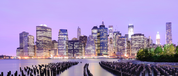 海上纽约夜景图片
