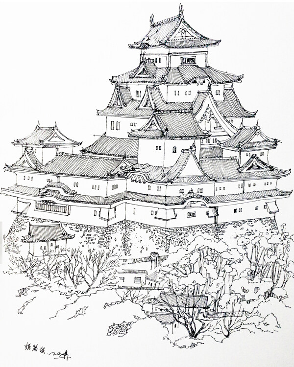 建筑手繪圖片