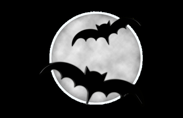 卡通月亮蝙蝠png元素