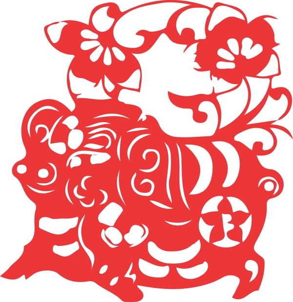 剪紙豬