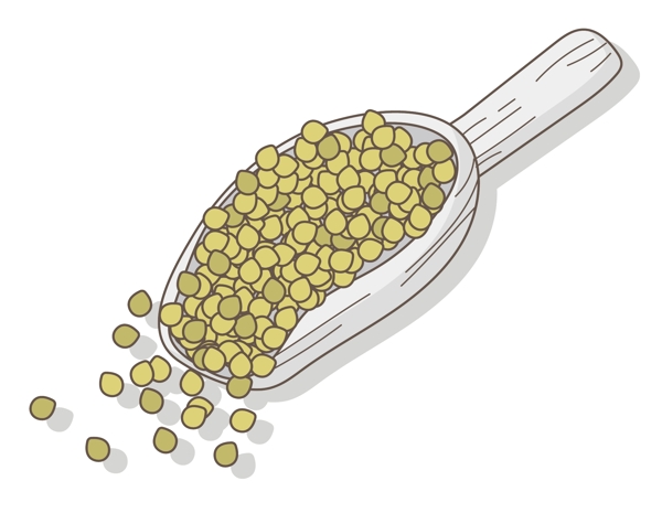 卡通勺子绿豆元素