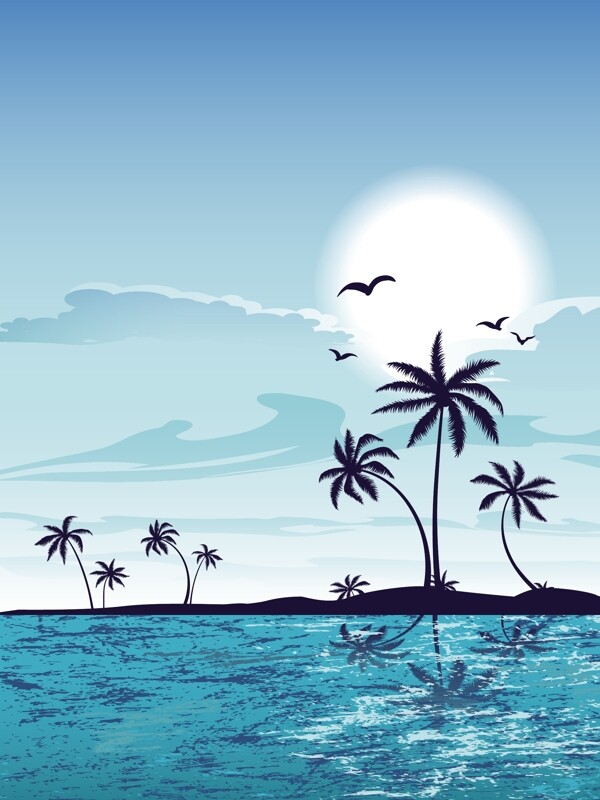 夏季背景矢量插畫