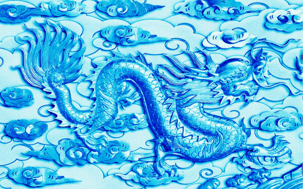 鱼缸背景中国龙文化贴图