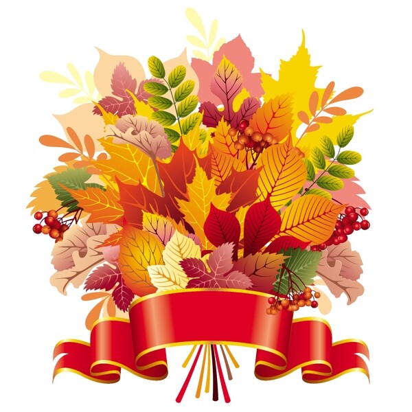 秋季紅葉矢量素材