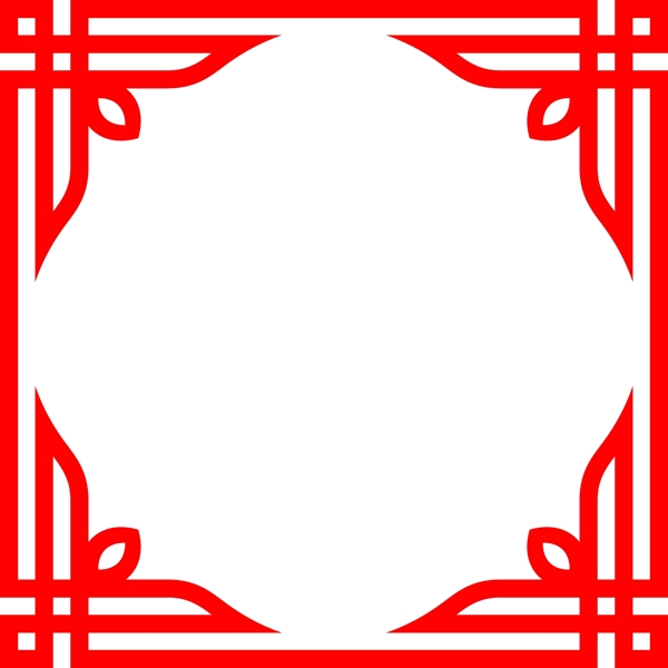 矢量中国风红色剪纸海报边框