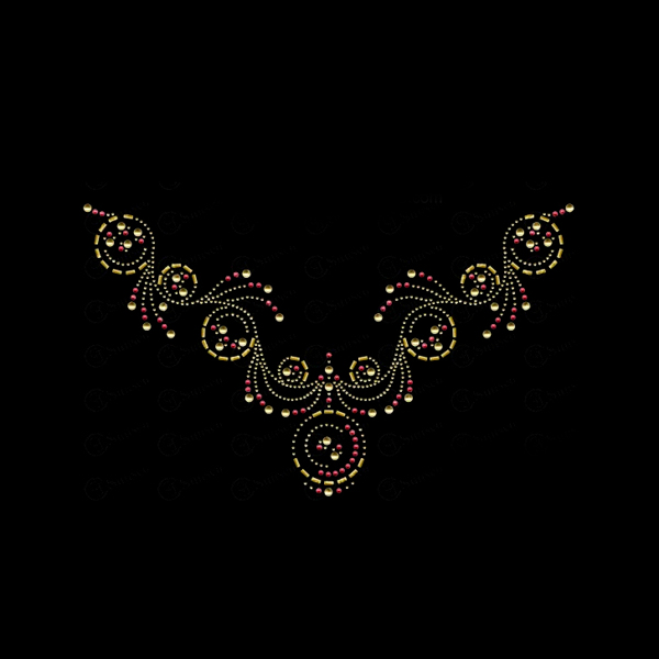 燙鉆領(lǐng)邊抽象花紋免費(fèi)素材