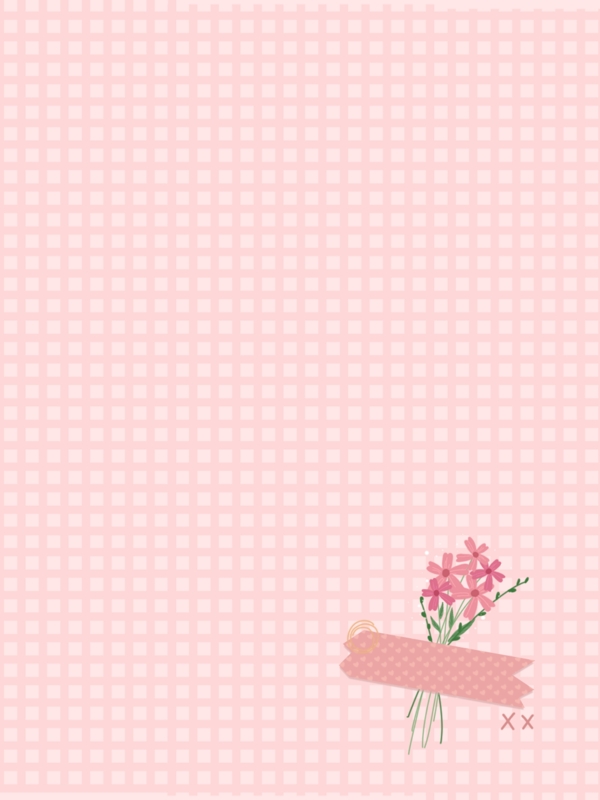 小清新网格与简单植物花朵背景