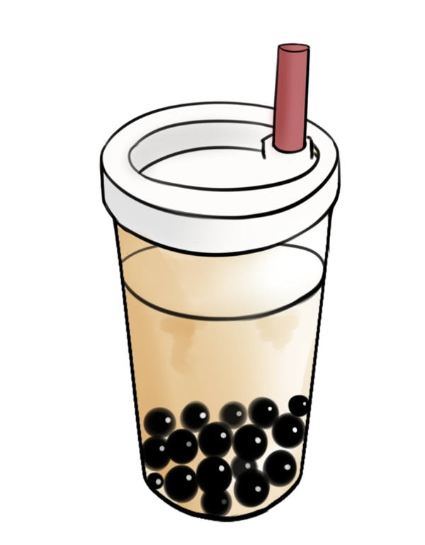 珍珠奶茶插画图片