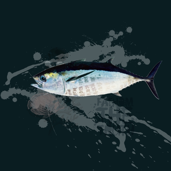 印花矢量圖動物魚魚專題男裝免費(fèi)素材