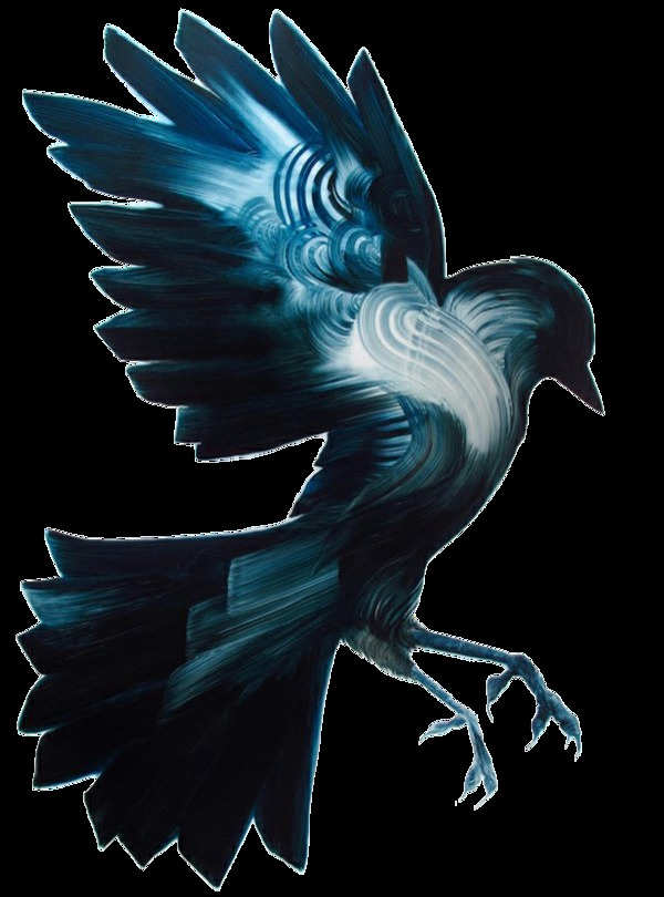 帅气深蓝色小鸟装饰元素