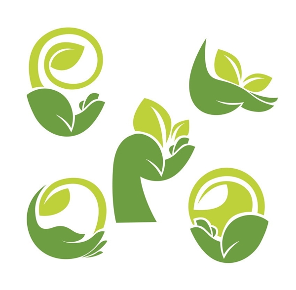 綠葉手勢logo