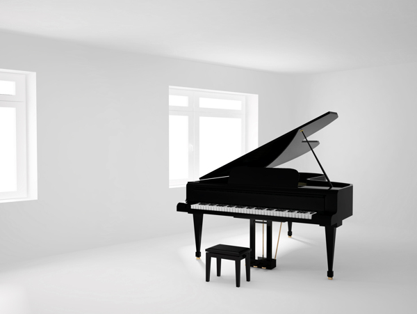 钢琴高清黑色高贵图片