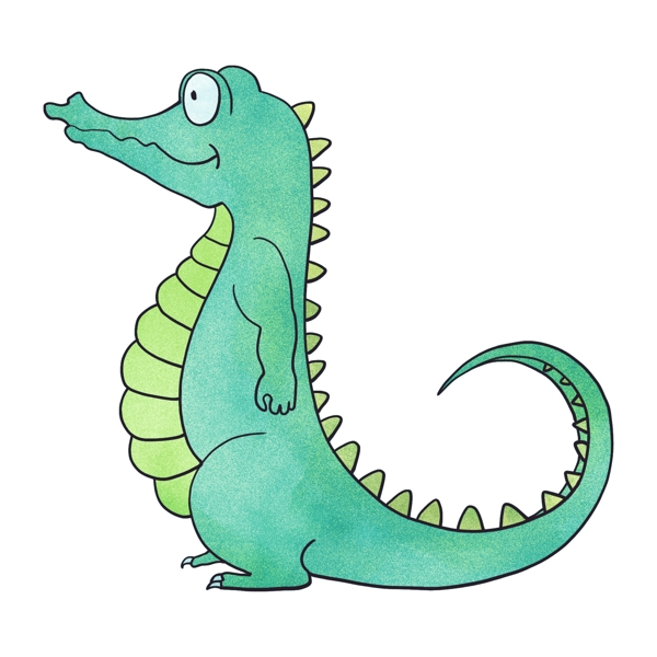 绿色的卡通鳄鱼恐龙