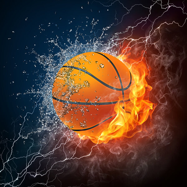 燃烧的篮球图片