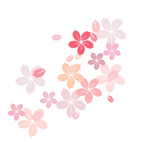 唯美粉红漂浮花瓣手绘小清新