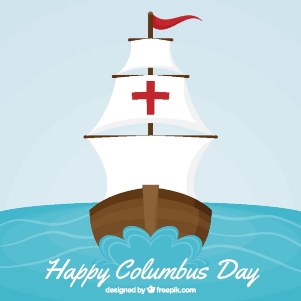 帆船航行的哥伦布日背景