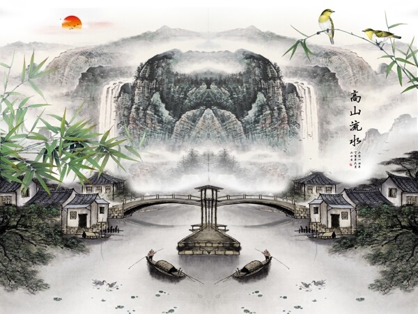新中式背景墻
