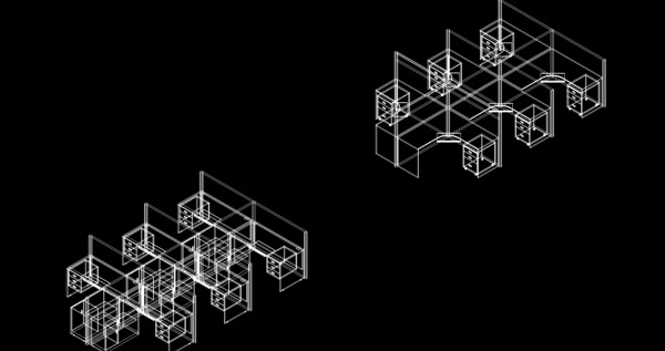 工作桌組合CAD