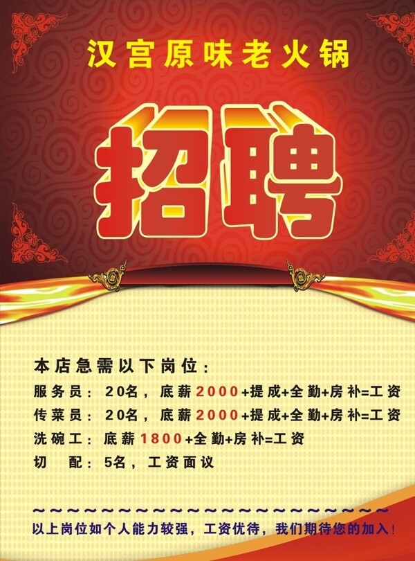 火鍋店招聘圖片