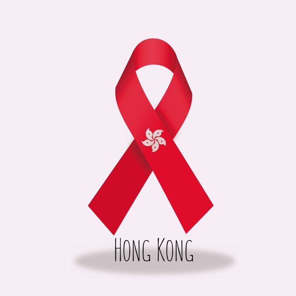 香港特别行政区旗丝带设计矢量素材