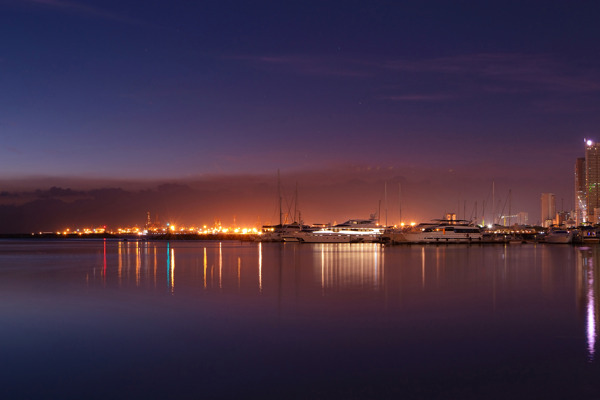 帆船夜景