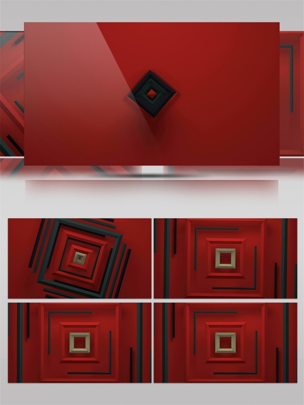 红色堆叠方块动态视频素材