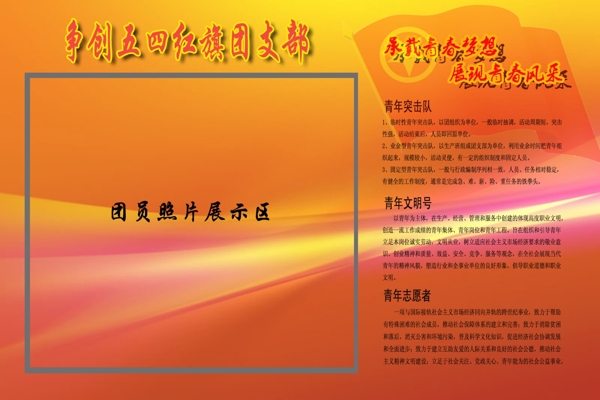 爭創(chuàng)五四青年團支部展板圖片