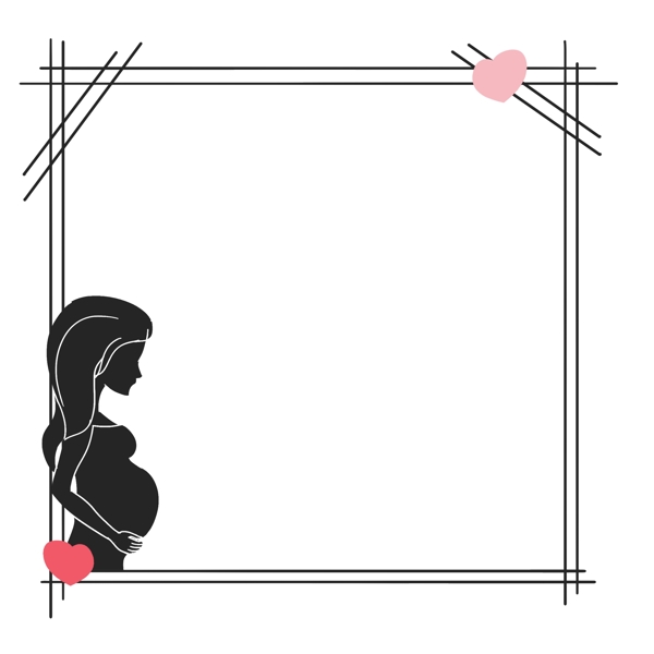 母亲节怀孕母亲手绘边框