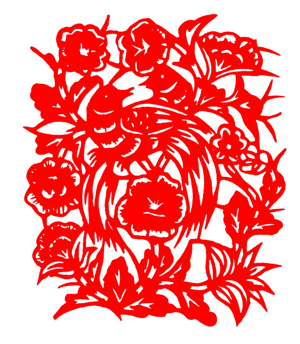 花鳥窗花剪紙民間美術(shù)0122