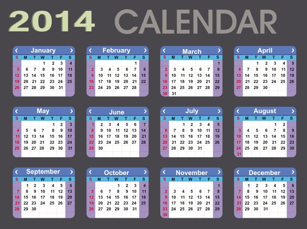详细的2014日历