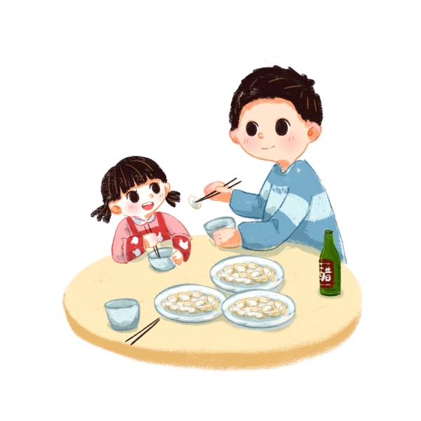 立冬时节爸爸喂我吃饺子