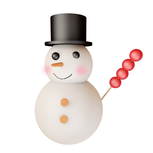 冬季糖葫蘆雪人裝飾元素可商用
