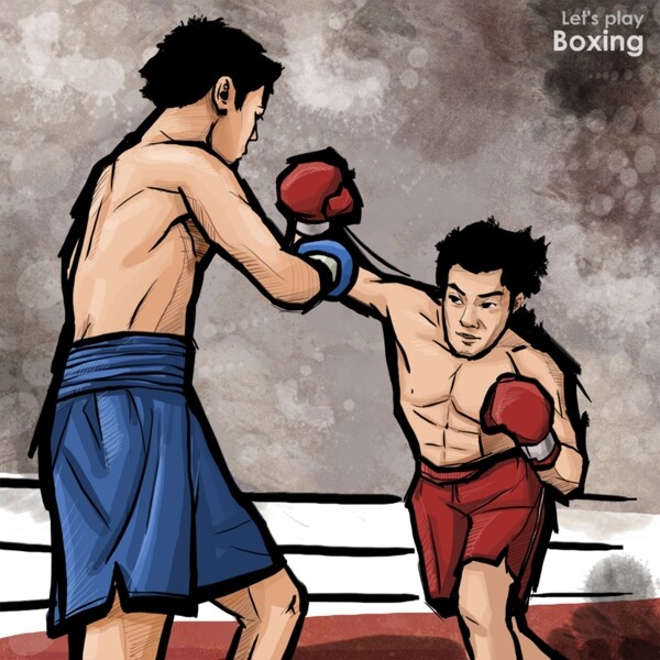 漫画拳击散打武术比赛图片
