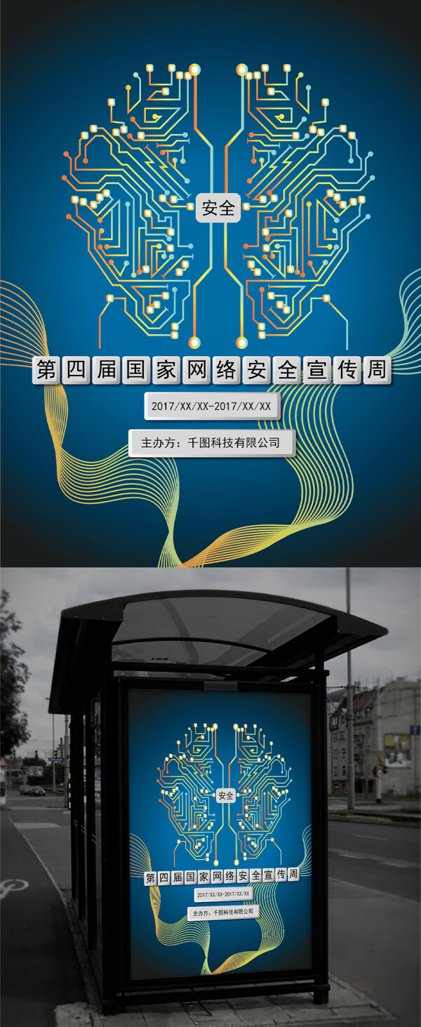 大腦電路安全圖宣傳海報(bào)