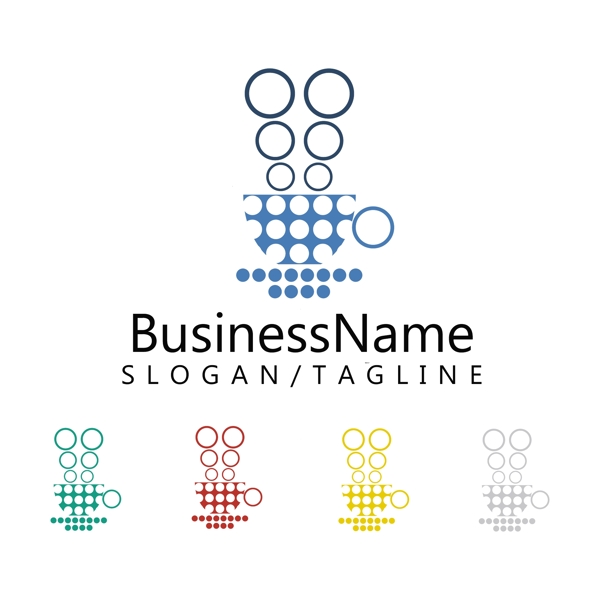 精美時尚咖啡店鋪logo設計矢量源文件
