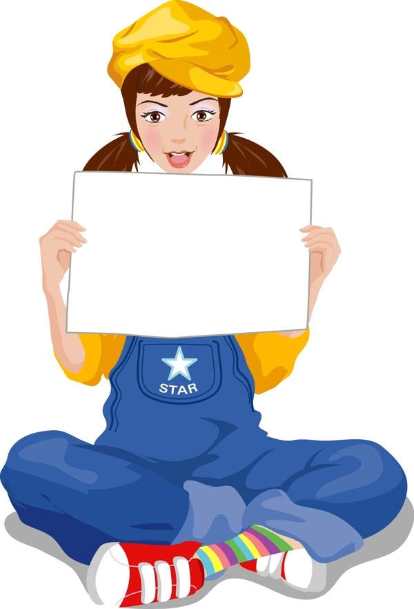 插畫時(shí)尚美女百態(tài)美女圖片