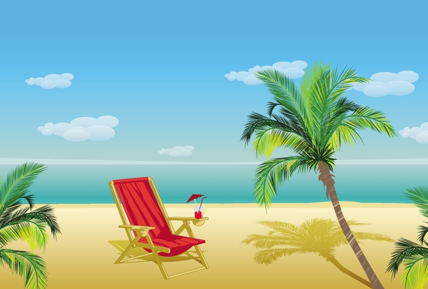 棕櫚樹矢量夏季背景