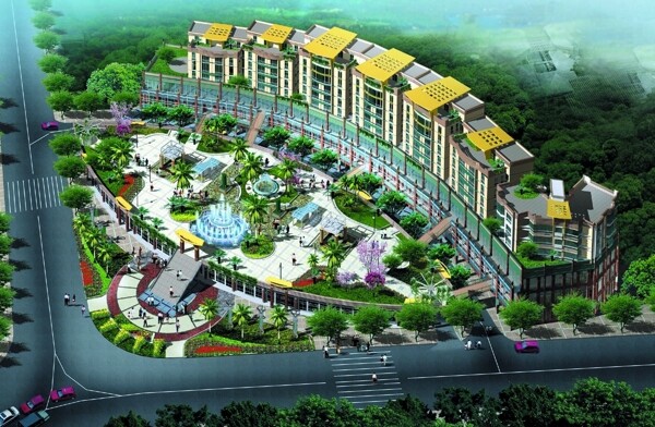 廣場建筑鳥瞰圖片
