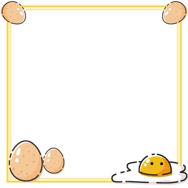 手绘鸡蛋MBE边框插画