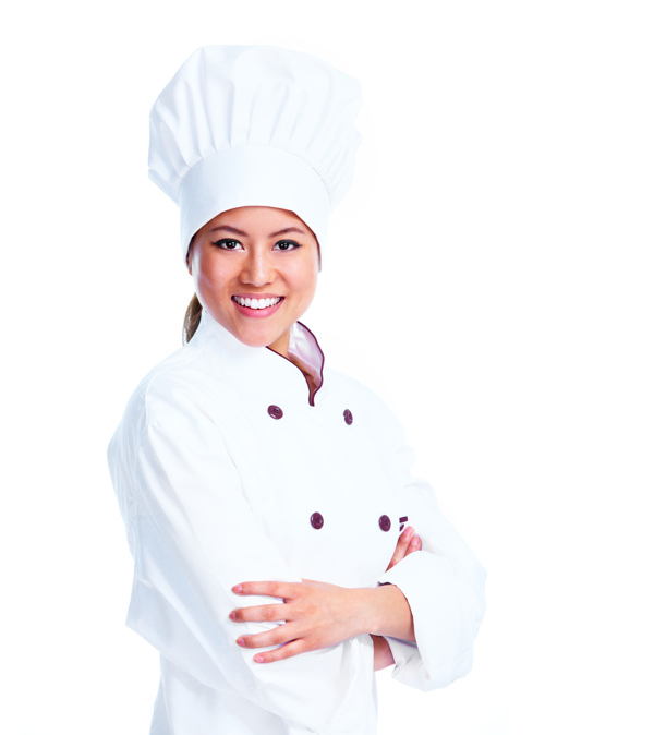 抱着膀的女厨师图片