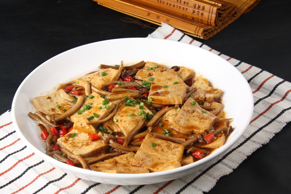 茶樹菇燒豆腐圖片