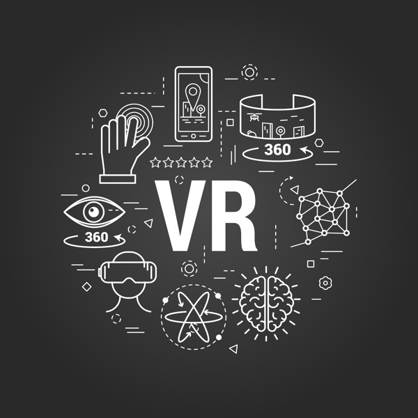 观看VR技术矢量素材