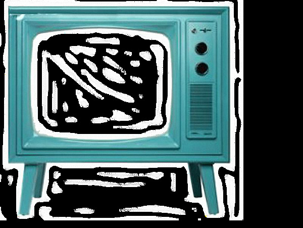 蓝色古董电视机免抠png透明图层素材