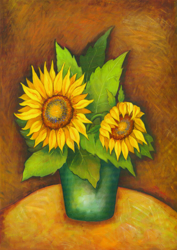 油画手绘向日葵无框装饰画